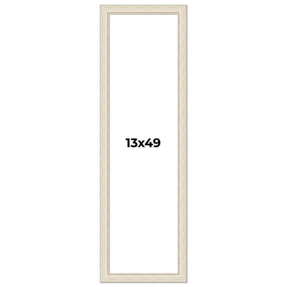13x49 Frame White Real Wood Picture Frame Width 1.75 inches | Interior Frame Depth 0.5 inches |