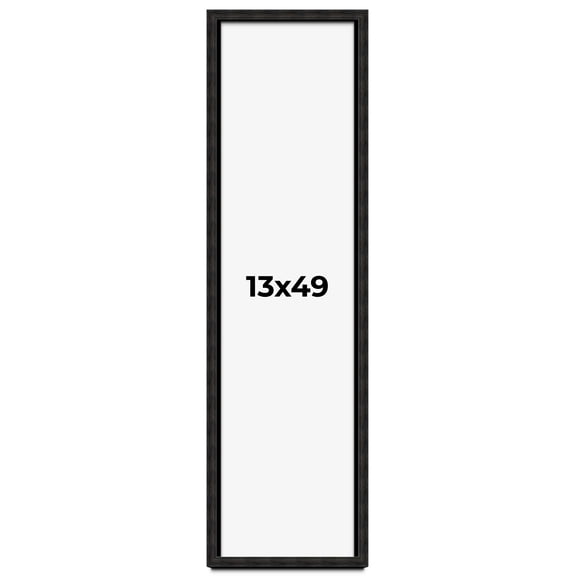 13x49 Shadow Box Black Rustic Barnwood Display Frame  | 1.125 Inch Deep | 0.875 Inch Moulding Width