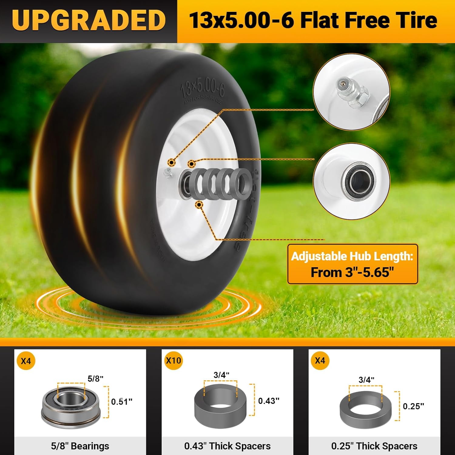 Stiga Velg Villa achterwiel 13 x 5,00-6 - 1134470601 - 8716106494446