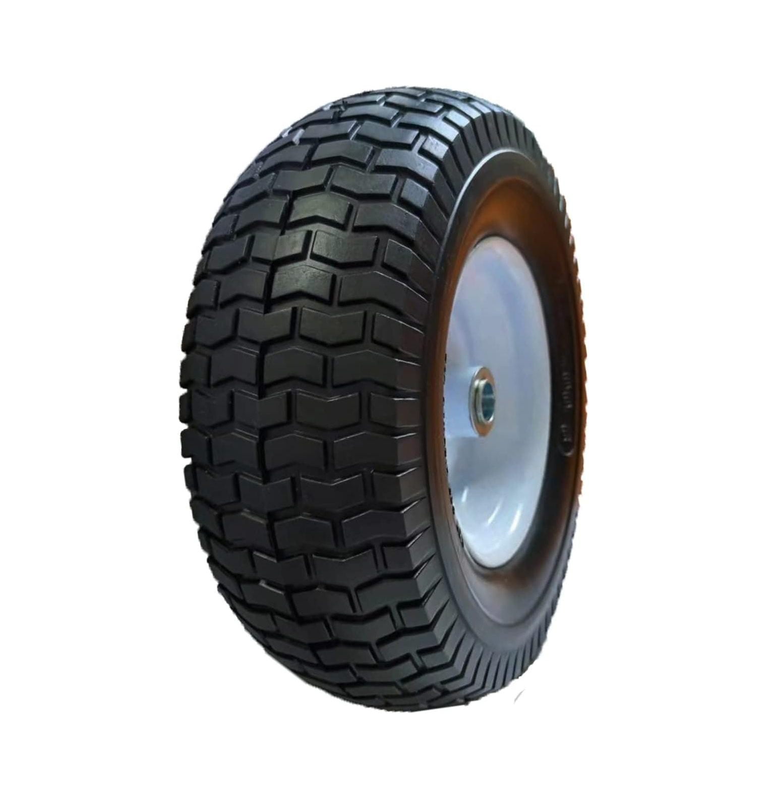 13x5.00-6 Front Flat Free Tire and Wheel Assembly with 3/4 \u0026 5/8 Bearing, 3 Hub Riding Mower Lawn Tire 5.00-6, 13 inch No-Flat Solid Rubber Turf Wheel for Garden Tractor Truck Wheelbarrow Cart
