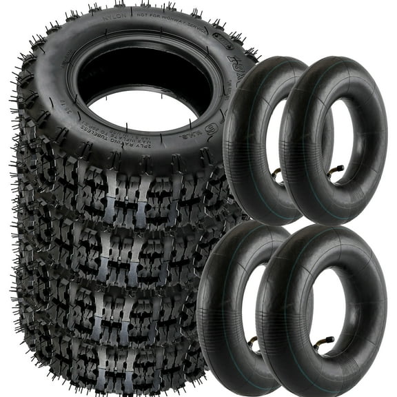 13x5.00-6 Go Kart ATV Tire and Inner Tube 13x5x6 13x5.00-6 for Scooter Wheelbarrows Hand Trucks Lawn Mowers Wagons Snow Blowers Dollies Tractor Yard Trailers Trolleys Razor Dirt Quad (4)