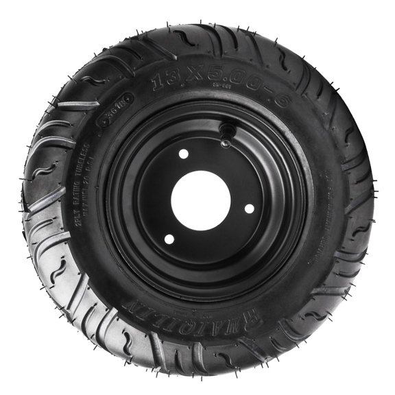 13x5.00-6 Tire and Wheel Go Kart 13x5-6 13x5x6 Tubeless Tire and Rim Assembly 3 Bolt for ATV UTV Go Kart Quad Golf Carts 4 Wheelers Buggy Lawn Mower Garden Tractor Mini Bike Snow Blower