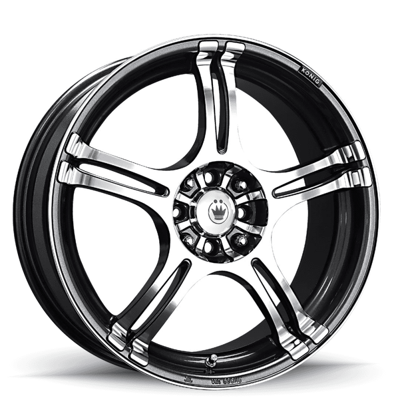 Konig 48A Incident 13x5.5 4x100/4x114.3 +38et Graphite Machined Face Wheel