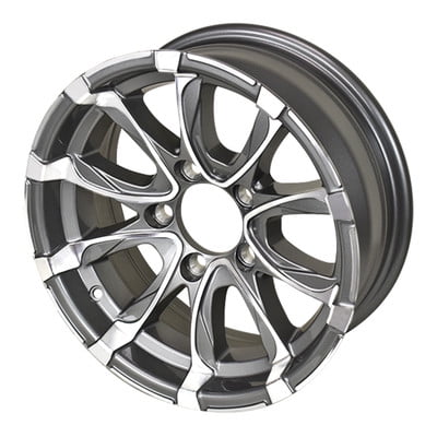 13x5 5-Lug on 4.5" RSR Aluminum Trailer Wheel - Silver Inlay