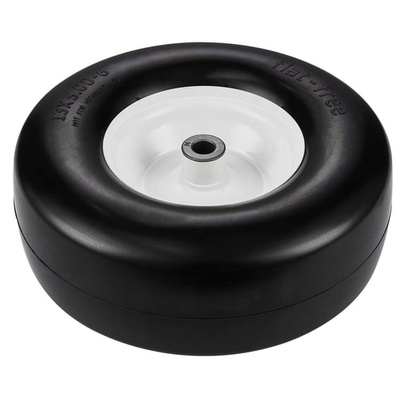 13x5-6 Flat-free PU Lawn Mower Tires with Rim, 2-Pack Tubeless Tire and Wheel Assembly