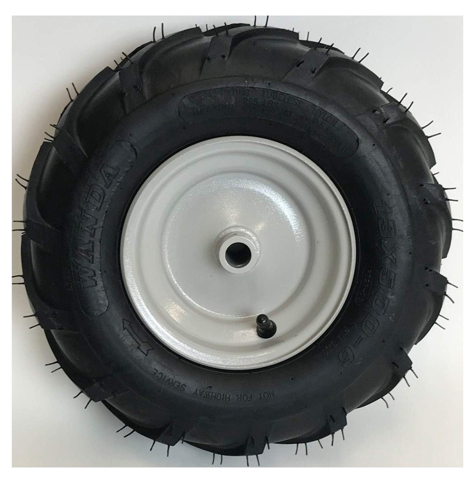 2-Pack 13x5.00-6 Tiller Tires & Wheels – 4-Ply Pneumatic, 1" Axle Bore, For Troy-Bilt, Craftsman, Garden Tractors & Trenchers