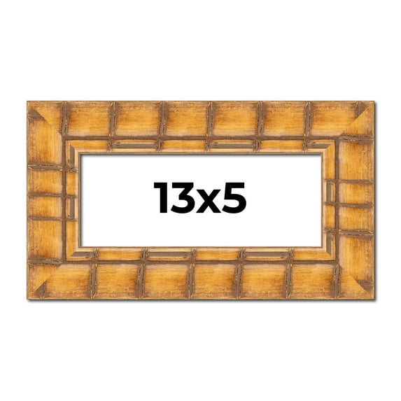 13x5 Frame Beige Real Wood Picture Frame Width 3 inches | Interior Frame Depth 0.5 inches | Natural