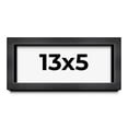 thumbnail image 1 of 13x5 Frame Black Charcoal Grey Wood Textured Picture Frame | 0.75 Inch Moulding Width | Gunmetal, 1 of 8