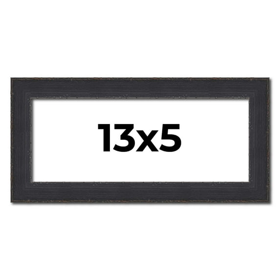 13x5 Frame Black Real Wood Picture Frame Width 1.25 Inches | Interior Frame Depth 0.5 Inches |