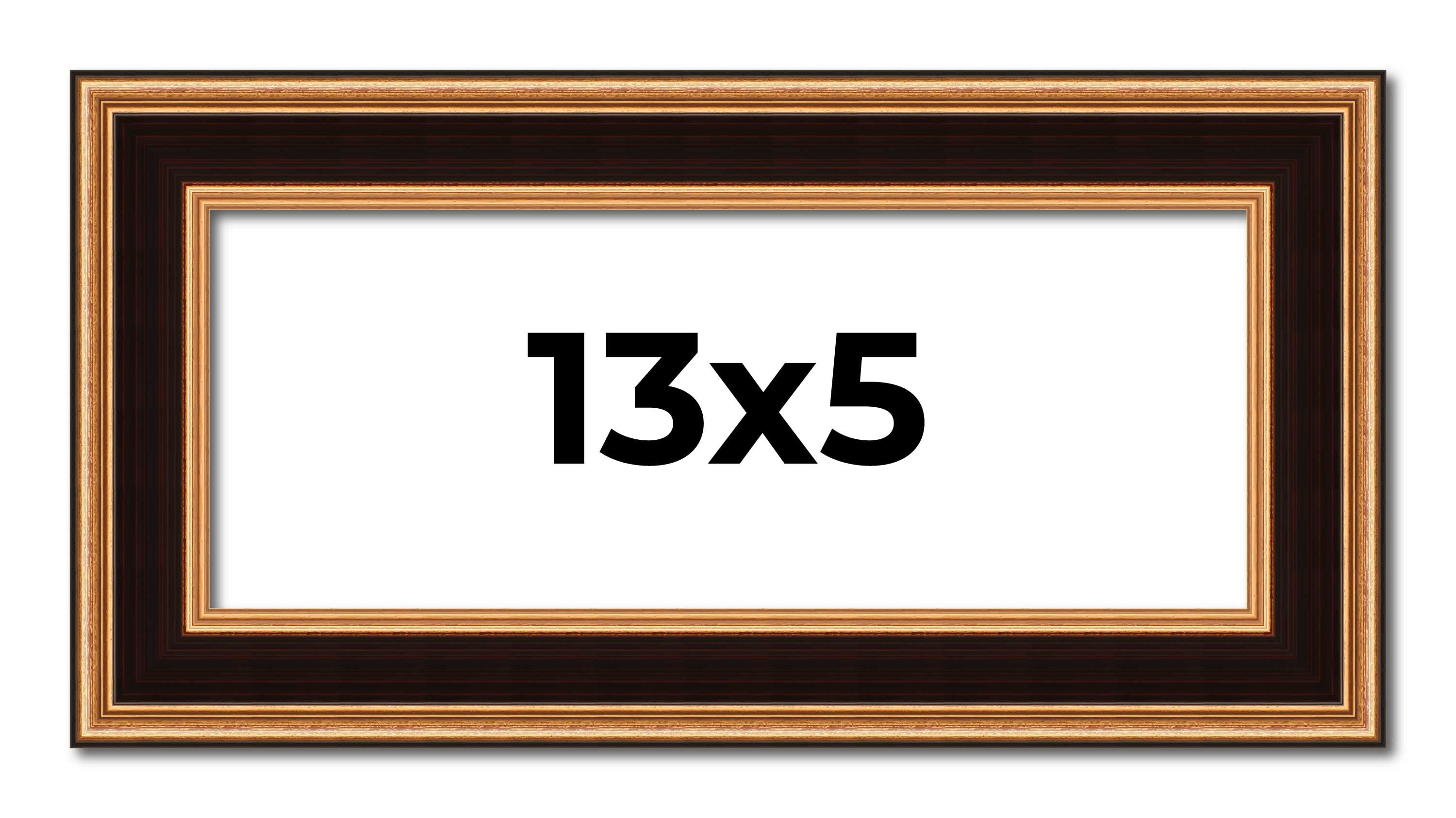 13x5 Frame Gold Brown Plein Air Vintage Solid Wood Picture Frame | 1.75 ...