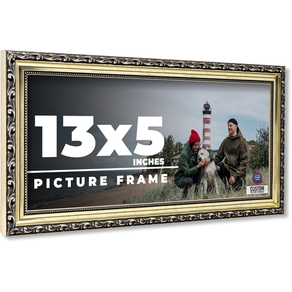 13x5 Frame Silver Solid Wood Picture Frame Width 1.125 Inches | Interior Frame Depth 0.375 Inches |