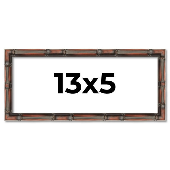 13x5 IN Frame Brown Bamboo with Dark Coffee/Walnut Finish | Solid Wood Picture Frame Width 0.75