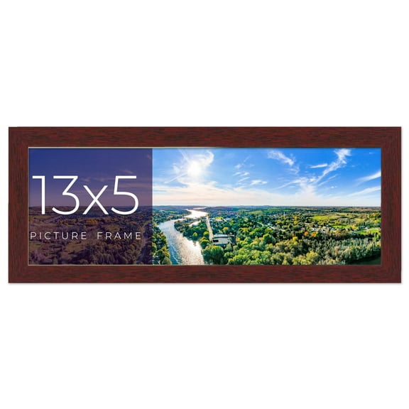 13x5 IN Frame Brown Solid Wood Picture Frame Width 0.75 Inches | Interior Frame Depth 0.5 Inches |
