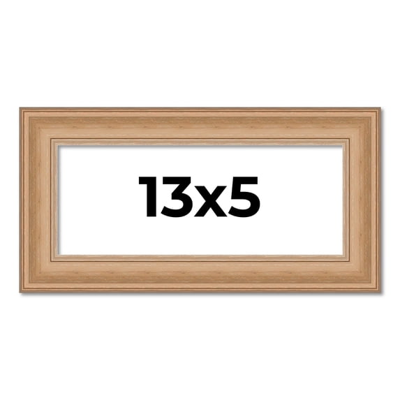 13x5 IN Frame Charleston Honey Brown Solid Wood Picture Frame Width 1.75 Inches | Interior Depth