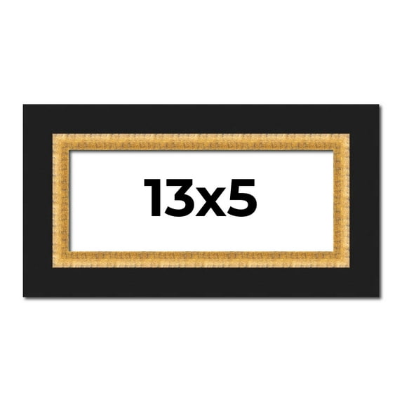 13x5 IN Frame Gold Real Wood Picture Frame Width 2.25 Inches | Interior Frame Depth 0.5 Inches |