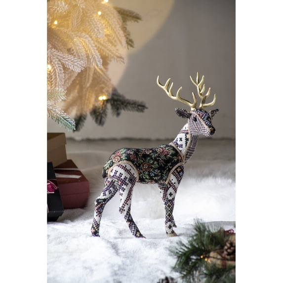 13x6.3x16.5" Velvet Foam Standing Deer