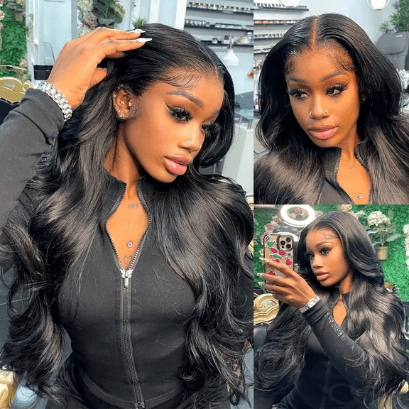 13x6 Body Wave Lace Front Human Hair Wigs For Women Pre Plucked HD Transparent Lace Frontal Wig Natural Hairline 20inch