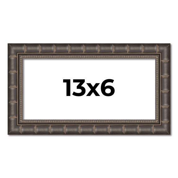 13x6 Frame Black Bamboo Solid Wood Picture Frame Width 1.5 Inches | Interior Frame Depth 0.5 Inches