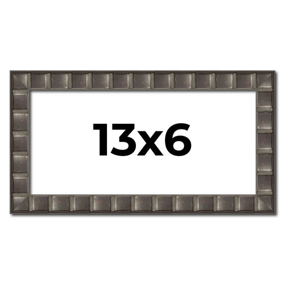 13x6 Frame Black Brown Chestnut Mosaic Solid Wood Picture Frame | 1.125 Inch Moulding Width |