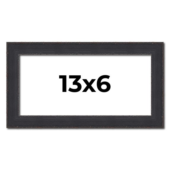 13x6 Frame Black Real Wood Picture Frame Width 1.25 Inches | Interior Frame Depth 0.5 Inches |