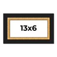 thumbnail image 1 of 13x6 Frame Gold Real Wood Picture Frame Width 2.25 Inches | Interior Frame Depth 0.5 Inches |, 1 of 8