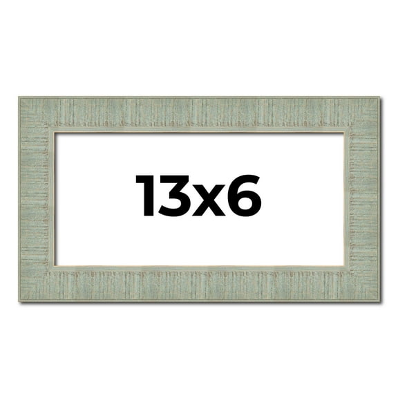 13x6 Frame Green Desert Pear Solid Wood Picture Frame | 1.625 Inch Moulding Width | Interior Frame