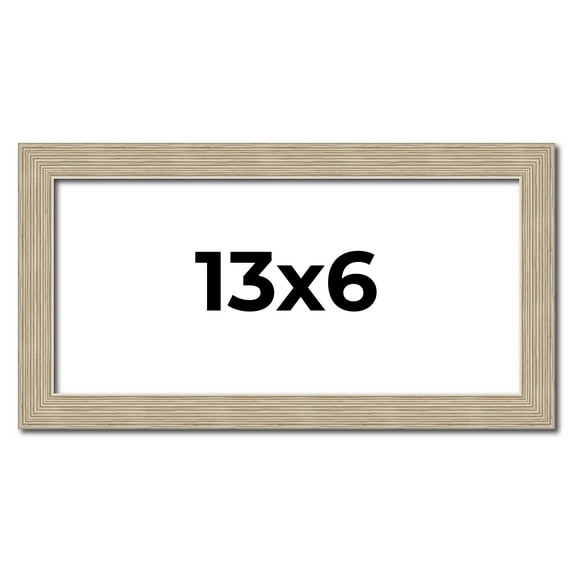 13x6 Frame Grey Solid Wood Picture Frame Width 1 Inches | Interior Frame Depth 0.5 Inches |