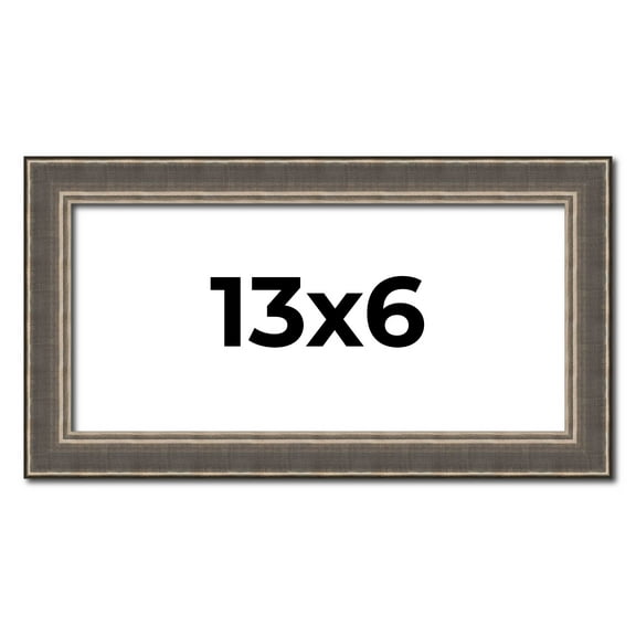 13x6 Frame Silver Real Wood Picture Frame Width 1.25 Inches | Interior Frame Depth 0.5 Inches |