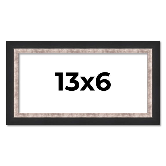 13x6 Frame Silver Real Wood Picture Frame Width 1.25 Inches | Interior Frame Depth 0.75 Inches |