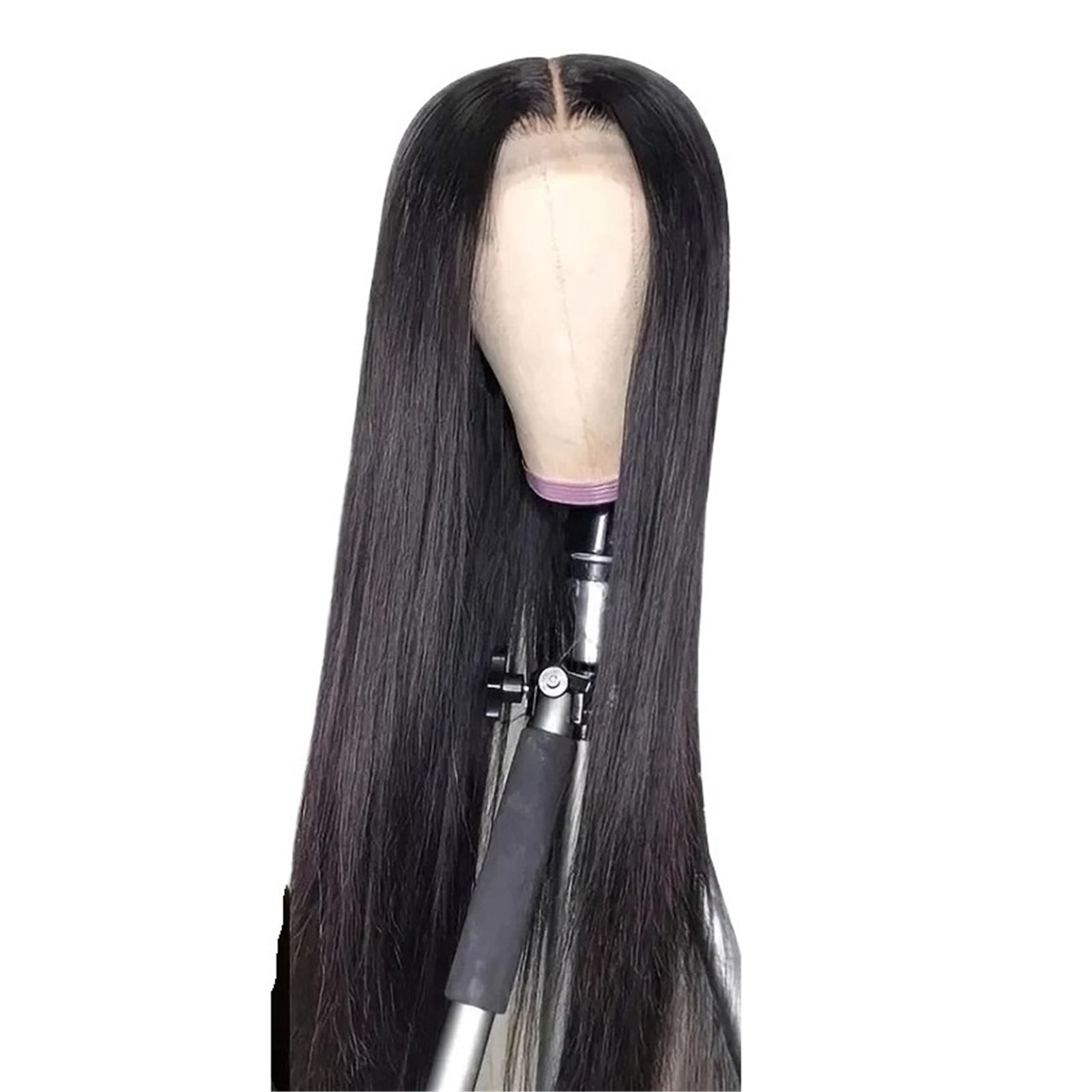 13x6 Hd Transparent  Lace Frontal Wig Straight Human Hair Wigs Natural Black 220 Density Pre plucked