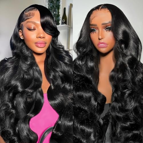 13x6 Lace Front Wigs Human Hair Pre Plucked 200% Density Body Wave HD ...