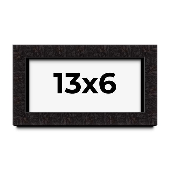 13x6 Shadow Box Black Solid Wood Display Picture Frame | 1 Inch Rabbet Depth | | 1.375 Inch