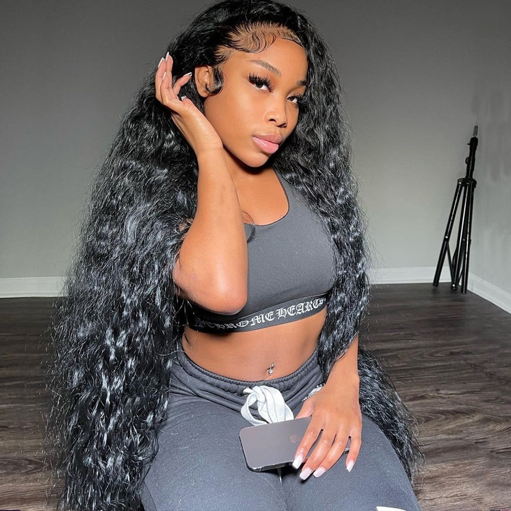 13x6 UTOURS Lace Frontal Wig UTOURS Deep Wave Wigs For Brazilian Women Curly Human Hair 40 Inch Hair Deep Water Wave Lace Front Wig