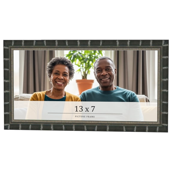 13x7 Frame Black Bamboo Solid Wood Picture Frame Width 1.5 Inches | Interior Frame Depth 0.5 Inches