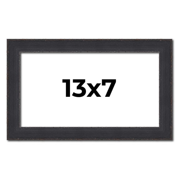 13x7 Frame Black Real Wood Picture Frame Width 1.25 Inches | Interior Frame Depth 0.5 Inches |