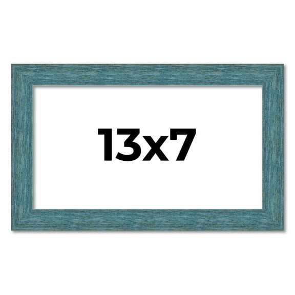 13x7 Frame Blue Rustic Barnwood Solid Wood Picture Frame Width 1.25 Inches | Interior Depth 0.5