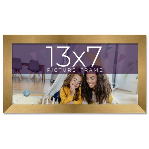 13x7 Frame Gold Bronze Solid Wood Picture Frame Width 0.75 Inches | Interior Frame Depth 0.5 Inches