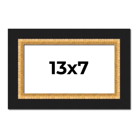 13x7 Frame Gold Real Wood Picture Frame Width 2.25 Inches | Interior Frame Depth 0.5 Inches |