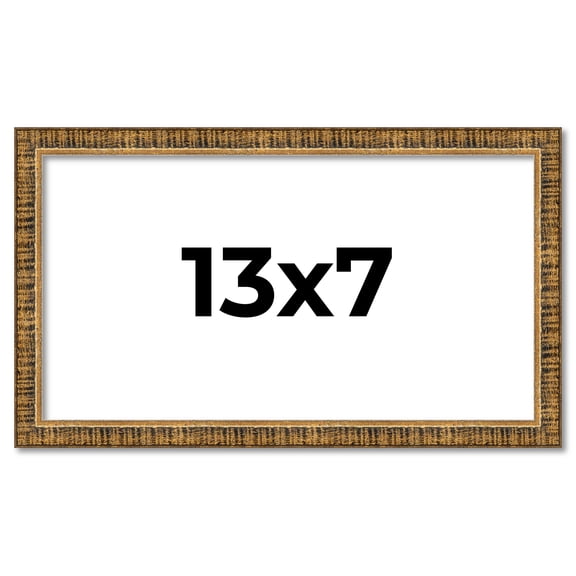 13x7 Frame Gold Solid Wood Picture Frame - Complete Modern Photo Frame Includes UV Acrylic