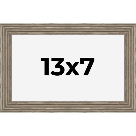 13x7 Frame Gray Barnwood Rustic Solid Wood Picture Frame | 1.5 Inch Moulding Width | Includes UV