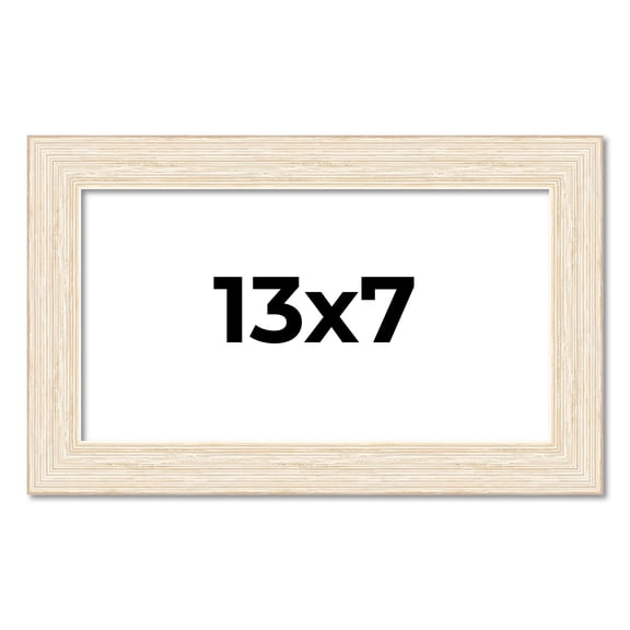13x7 Frame White Barnwood Picture Frame - Modern Photo Frame Includes UV Acrylic Shatter Guard