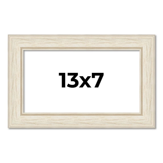 13x7 Frame White Real Wood Picture Frame Width 1.75 inches | Interior Frame Depth 0.5 inches |