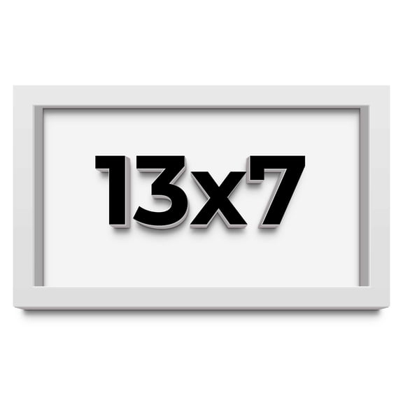 13x7 Shadow Box Frame White | 1 Inches Deep Real Wood Contemporary Shadowbox Display Frame | UV