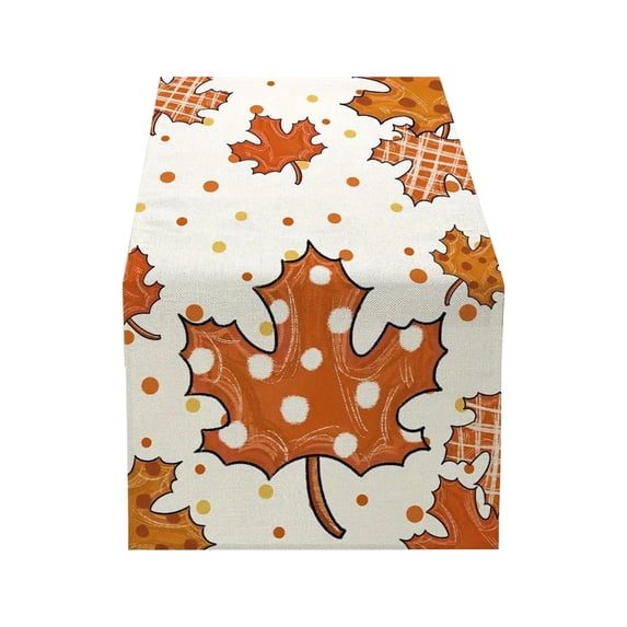 13x72 Inch Fall Table Runner Thanksgiving Harvests Table Runner Autumns Pumpkin Maple Leaf Runners for Home Kitchen Dining Party Decoration