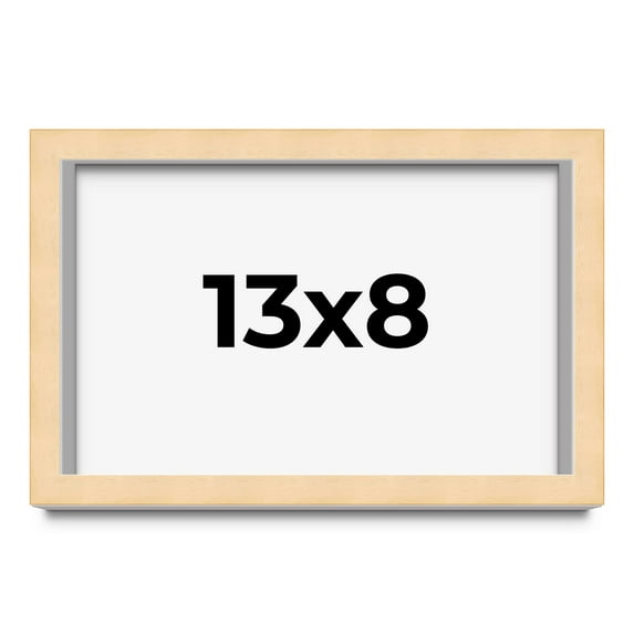 13x8 Frame Beige Real Wood Picture Frame Width 0.75 inches | Interior Frame Depth 0.5 inches |