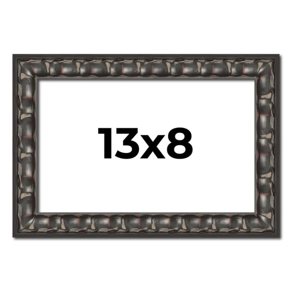 13x8 Frame Black-Brown Medieval Solid Wood Picture Frame | 1.5 Inch Moulding Width | Gotham Beveled