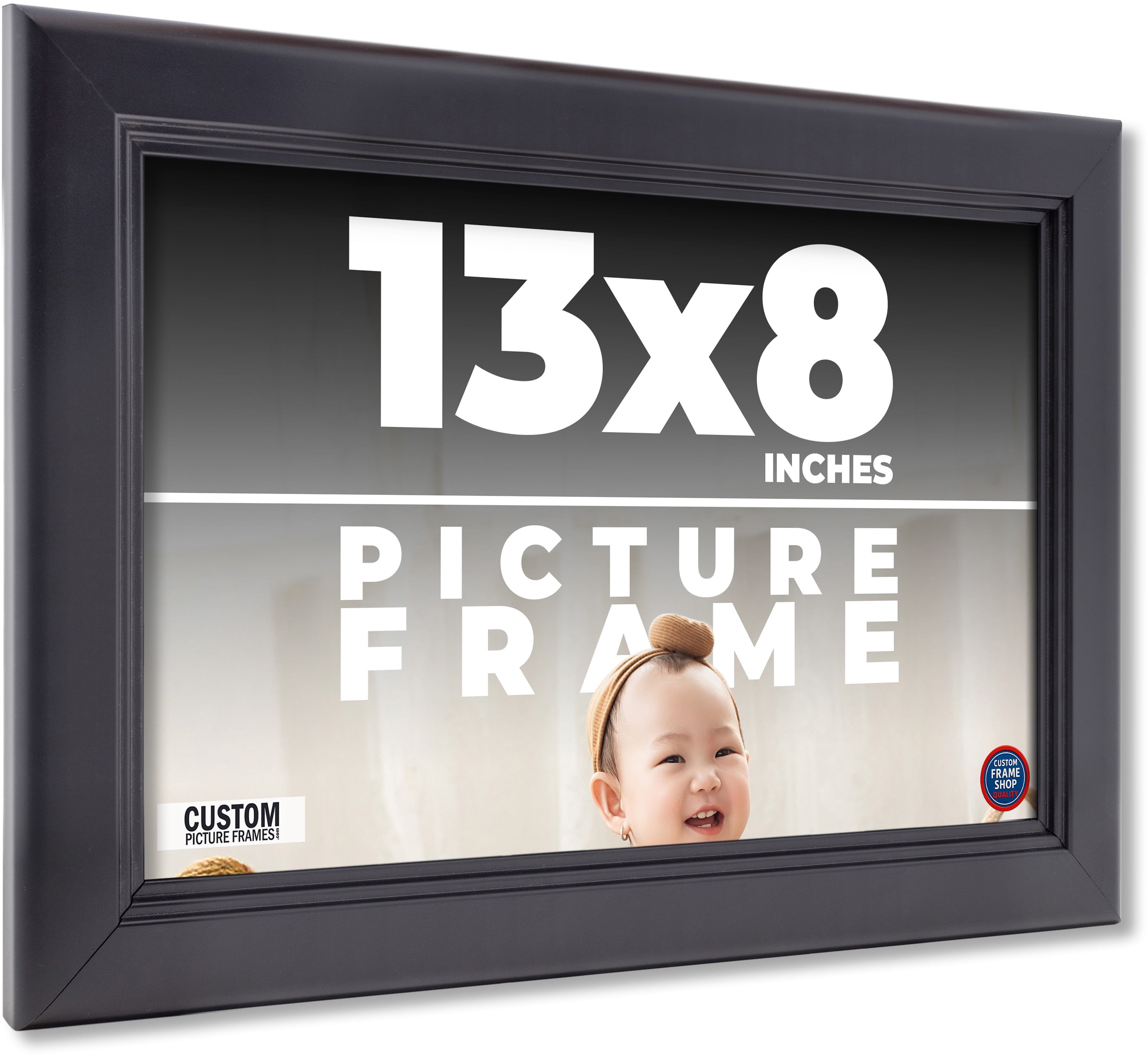 13x8 Frame Black Passaggi Solid Wood Picture Frame Width 1.5 Inches ...