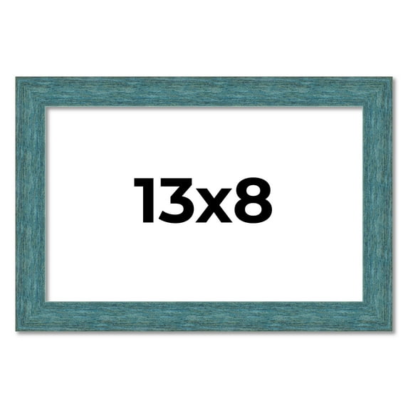 13x8 Frame Blue Rustic Barnwood Solid Wood Picture Frame Width 1.25 Inches | Interior Depth 0.5