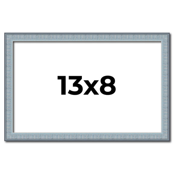 13x8 Frame Blue Scuffed Farm Board Solid Wood Picture Frame Width 0.75 Inches | Interior Depth 0.5