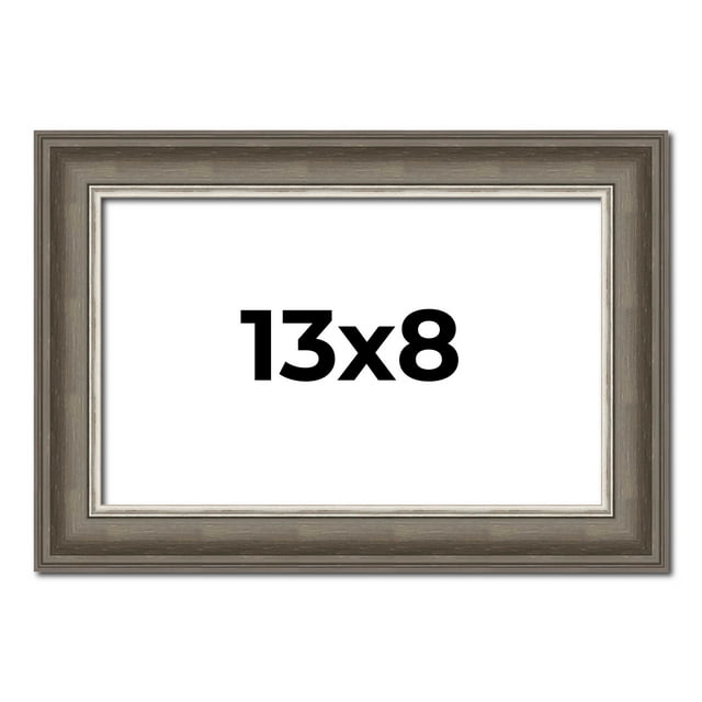 13x8 Frame Brown Solid Wood Picture Frame | 1.75 Inch Moulding Width | Austin Frame Complete with